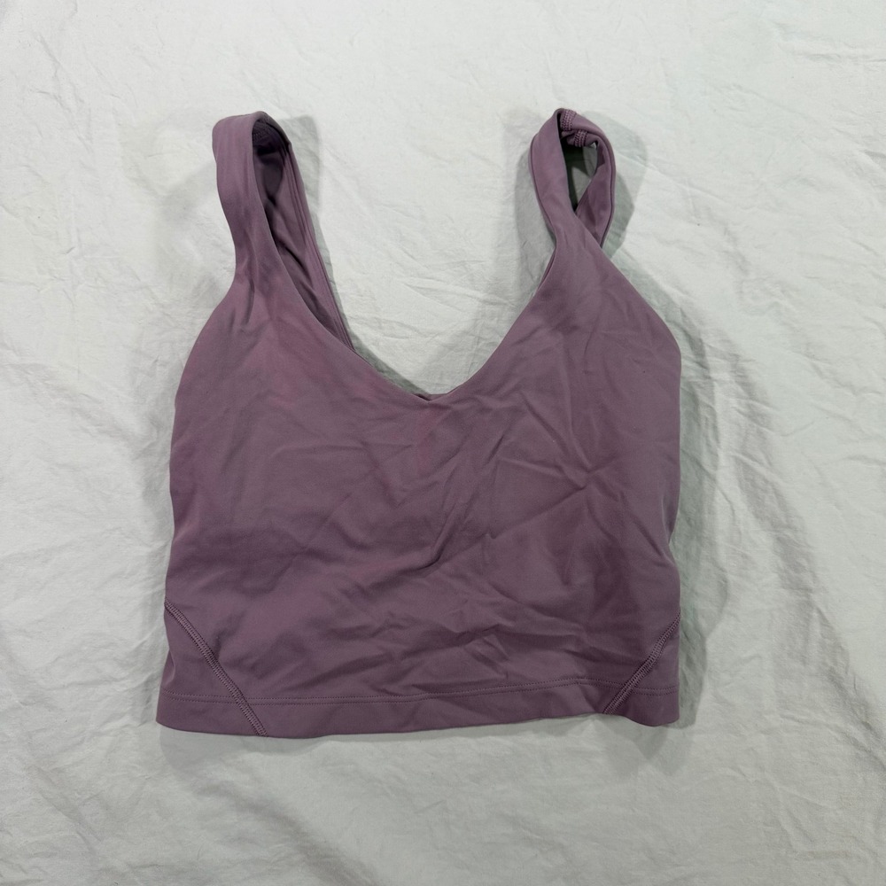 Lululemon Align Tank Top Purple Mauve Nulu Cropped Yoga Bra Cami Size 0
